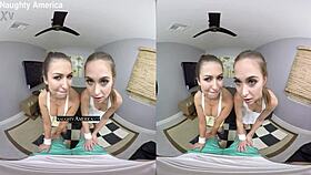riley reid and melissa moore in vr threesome, naughty group sex on naughtyamerica.