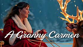 granny carmen claus enjoys a fun holiday tryst