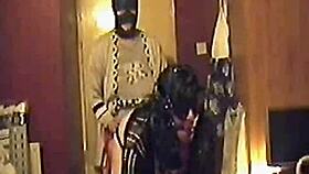 girlfriend humiliates blindfolded boyfriend by pegging his sissy ass on cam while he cums