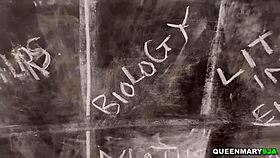 Having a nice time bent over with my science teacher