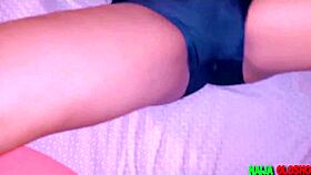 Ebony babe with big tits plays with her pussy for you to watch.