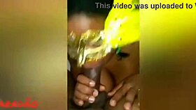 espanholas gives blowjob in lingerie, deepthroat with saggy tits