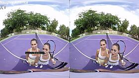 riley reid and melissa moore in vr threesome, naughty group sex on naughtyamerica.