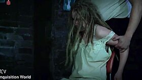 Cute natural dreadgirl interrogated in prison with bondage and slaps