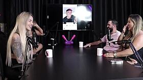 Tinder match leads to group sex with Juli Figueir� and Felipe Larrossa in sheer red lingerie.