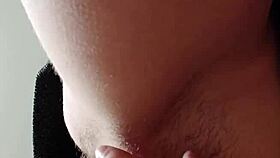 I intensely masturbate my hairy pussy until I cum.