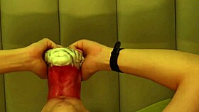 giant wolf roughly tongues male college student's mouth hole in intense solo session