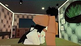 Is that cute moth girl in Roblox getting her throat roughly fucked?
