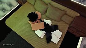 Is that cute moth girl in Roblox getting her throat roughly fucked?