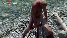 beach slut wife blows and fucks publicly 😈