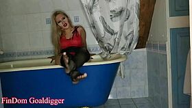 worship my feet, mistress commands in garter belt and stockings