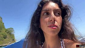 Hottie Sucks My Dick On Public Beach With Cum On Face