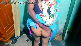 indian aunty cleaning room gets blowjob and sex from house owner