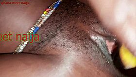 An ebony Ghana girl with onion booty fucks a malt bottle