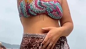 i got naked on the beach, he got hard, and i grabbed his dick a bit.