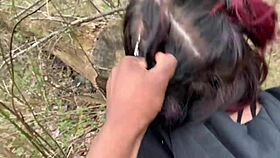 Emo slut gags on big cock