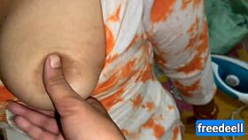 The housewife enjoys quick hardcore sex with her lover.