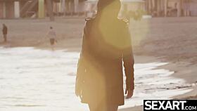 Petite beauty with small tits licks shaved pussy to orgasm