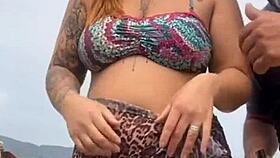 i got naked on the beach, he got hard, and i grabbed his dick a bit.