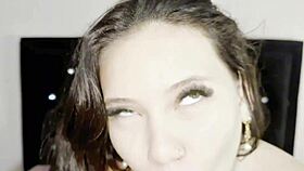 i'm kitty dj, a beautiful colombian girl, masturbating my big natural tits and squirting for a follower.