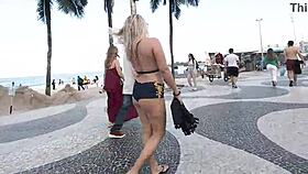 i walk in mini short on copacabana beach and guys stare at my sexy latina body