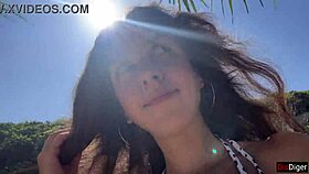 Hottie Sucks My Dick On Public Beach With Cum On Face