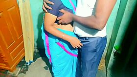 indian aunty cleaning room gets blowjob and sex from house owner