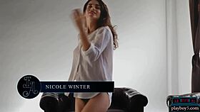 nicole winter performs solo striptease for playboy