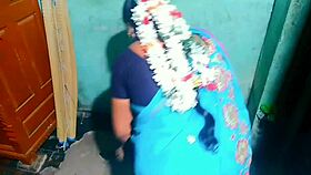 indian aunty cleaning room gets blowjob and sex from house owner