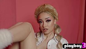 i'm petite ebony scarlett bloom, undressing and doing a striptease, oh my god!