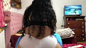 Recording stepsister's huge ass in leggings before gym