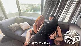 Girlfriend caught me cheating, but she joined in for spanking, muff diving, and extreme bisexual threesome