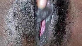 Oh, look at that hairy pussy! Let's play with it hard and make it squirt!