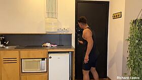 feeling horny eating the hot woman in lingerie after she left for work