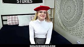 skinny blonde teen 18+ stepsister wants virgin stepbrother to fuck her pov - dez hansen rion king