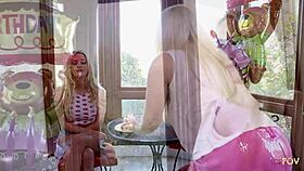 Birthday Celebration Party Turns Out To Be Pussy Licking And Cuming For Two Lesbian Blondes