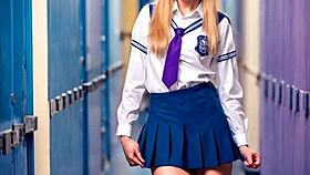 Wow, time travel trailer with teen cosplay school parody and erotic blowjob music video!