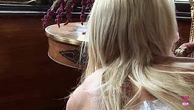 blonde gets doggy fucked outdoors