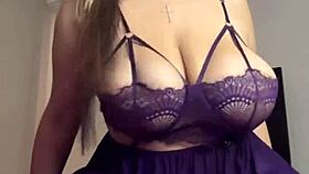 I love groping my big natural tits right here on the bed, they're so juicy and full.