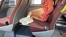 Hot Woman Touches Herself on Public Bus