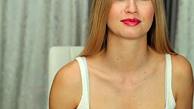 I am a cute blonde showing off my big tits, but I ment to say something else.