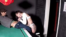 Hey, check out this sexy milf giving blowjob to monster cock