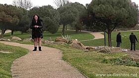 naughty milf sarah jane flashes and masturbates outdoors in public