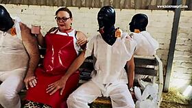 Mistress April Dominates Bound Lesbian Whore in Rosen Garden