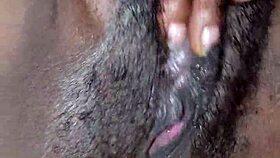 Oh, look at that hairy pussy! Let's play with it hard and make it squirt!