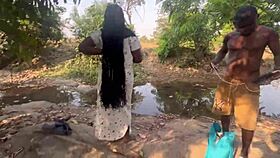 Outside encounter with this shy village girl