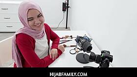 Hijab Family - Arab Teen Naudi Nala Needs $1000 Loan from Hung Guy