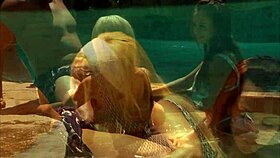 Beautiful Outdoor Threesome With Monster Cock And Licking In Pool