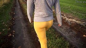 Voyeur Watches Women In Tight Yoga Pants Outdoors