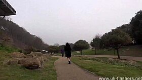 naughty milf sarah jane flashes and masturbates outdoors in public